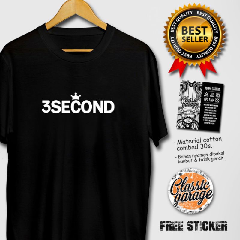 3Second / Kaos Pria / Kaos Wanita / Wanita / Unisex / Kaos Distro / Kaos Murah / Kaos casual / Pria 