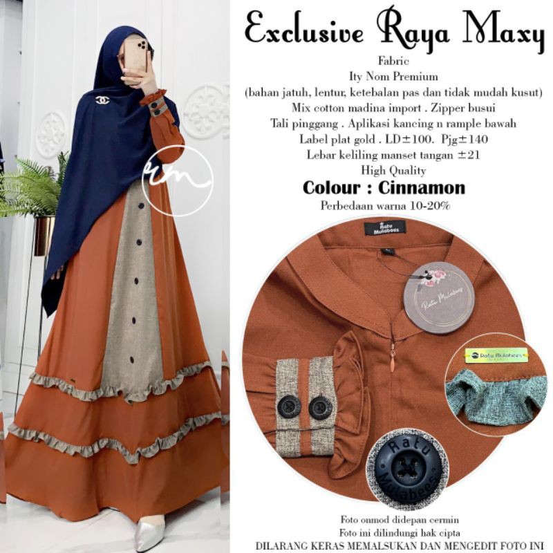 Couple Exclusive Raya Maxy By Ratu mulabees warna cinnamon