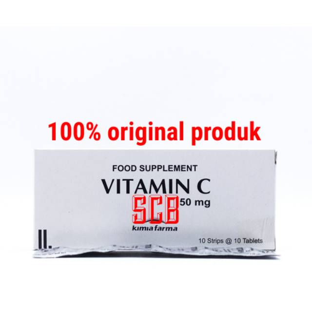 Vitamin C 50 mg - (Per Box Isi 10 Strip) BOX PUTIH
