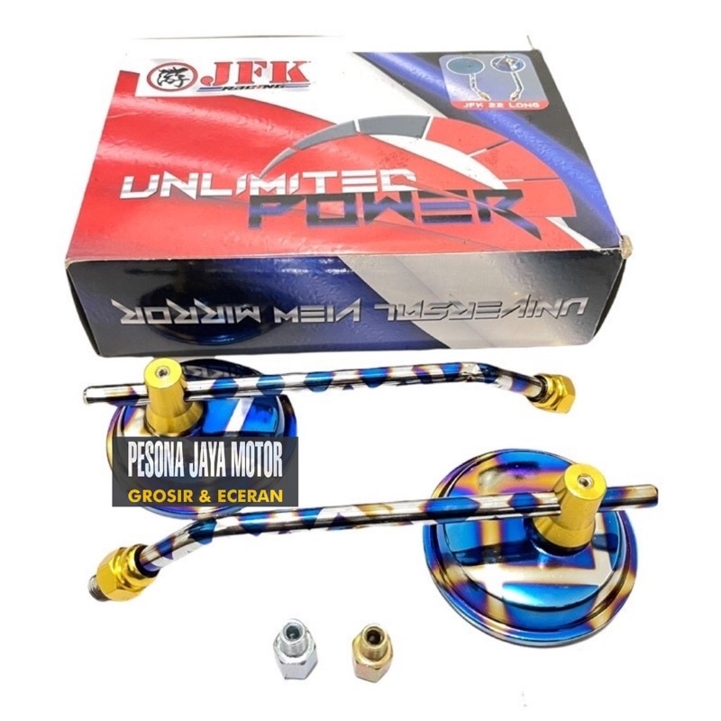 Spion Bulat Two tone Spion Variasi Two tone Blue X JFK Universal Honda &amp; Yamaha