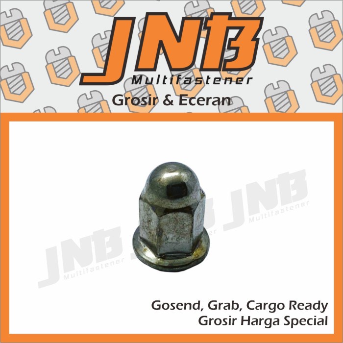 Flange Cap Nut / Mur Topi Knalpot M8 Tinggi Nekel