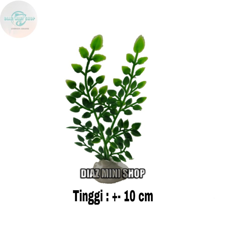 Tanaman plastik hiasan aquarium aquascape daun saga