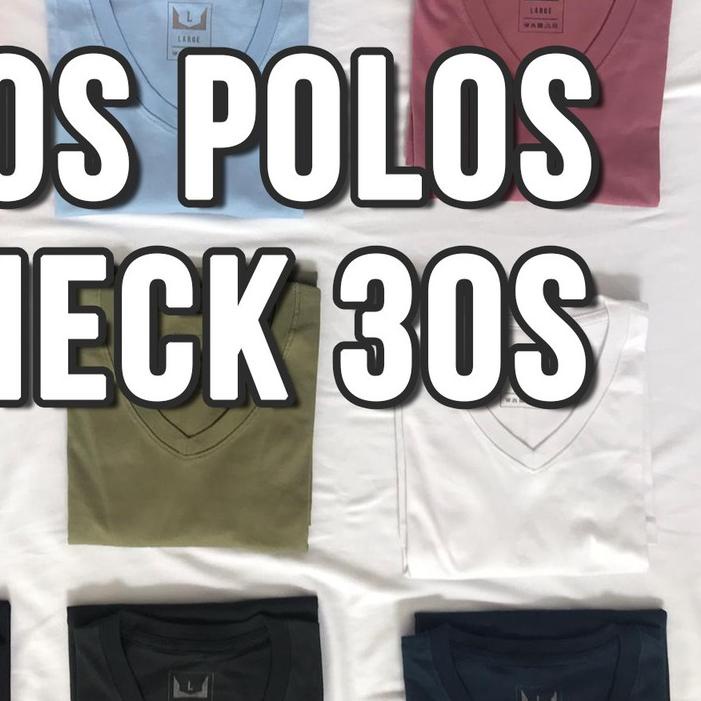 KAOS POLOS VNECK LENGAN PENDEK COTTON COMBED 30S