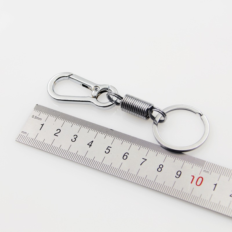 9cm Men Silver Stainless Steel Zinc Alloy Gourd Buckle Hanging Key Chain Key Holder / Waist Belt Clip Anti-lost Key Rings