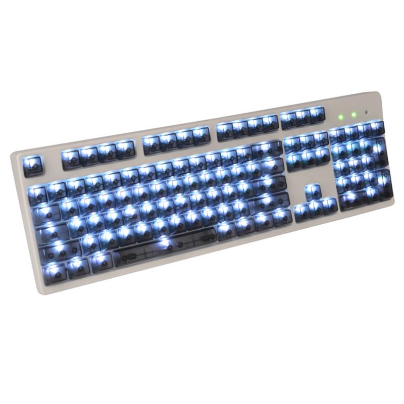 104ABS Tanpa Terukir Keyboard Mekanik Keycaps Lampu Penuh R4 Hitam Merah Kabut Transparan Putih Biru Ungu Cherry Axis Keyboard Mekanik Keycaps