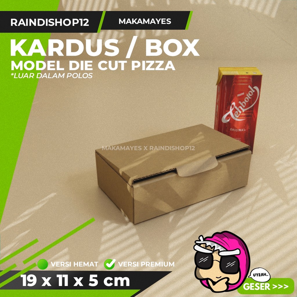 

(MIN 10 PCS) BOX 19 X 11 X 5 CM KARDUS DIE CUT PIZZA KEMASAN PACKAGING KADO