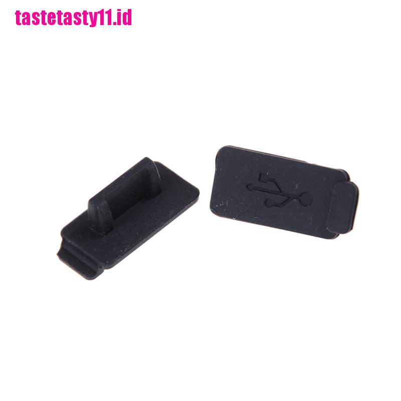 10 Pcs Plug USB Bahan Karet Silikon Lembut Warna Hitam Untuk PC Laptop