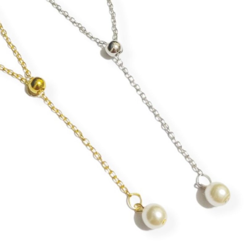 Mirabelle Pearl Opening Korean Necklace Tarik Ulur Mutiara Gaya Korea