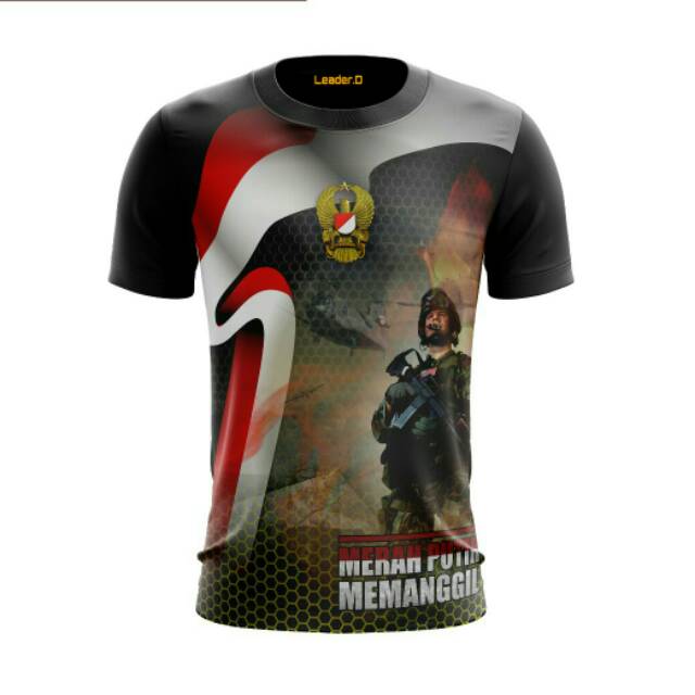  KAOS  TNI  ARMY MERAH PUTIH  MEMANGGIL SINGELPRINT SUBLIME 