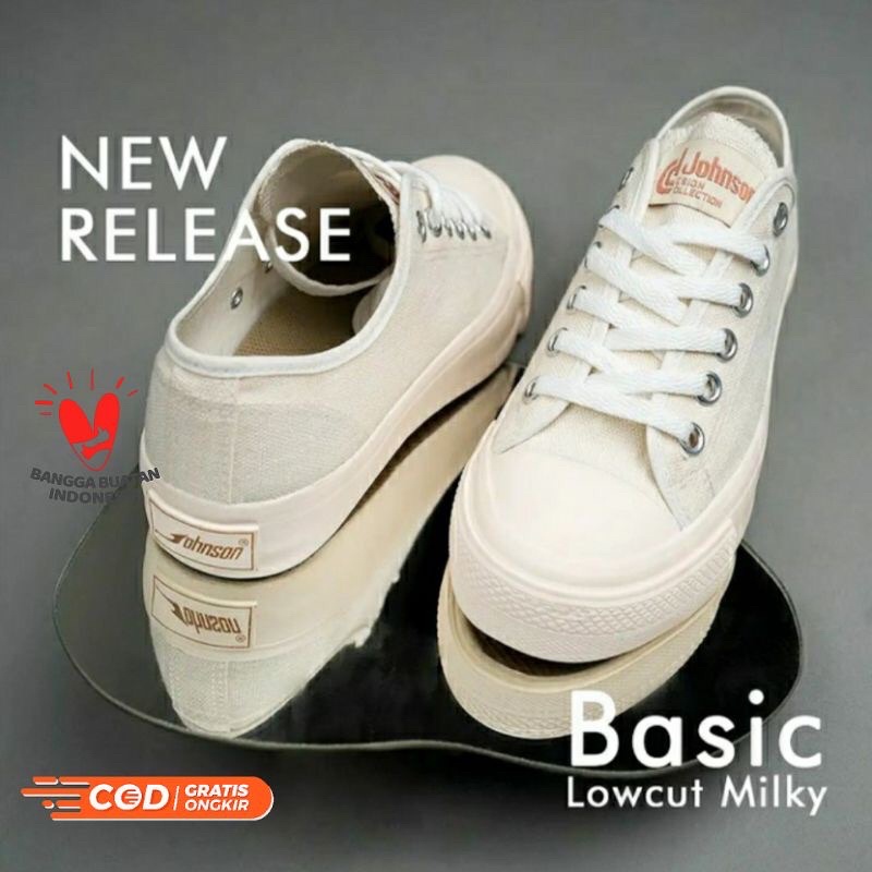 JOHNSON BASIC MILKY LOW Original 100% - jhonson - jonson / milky shoes