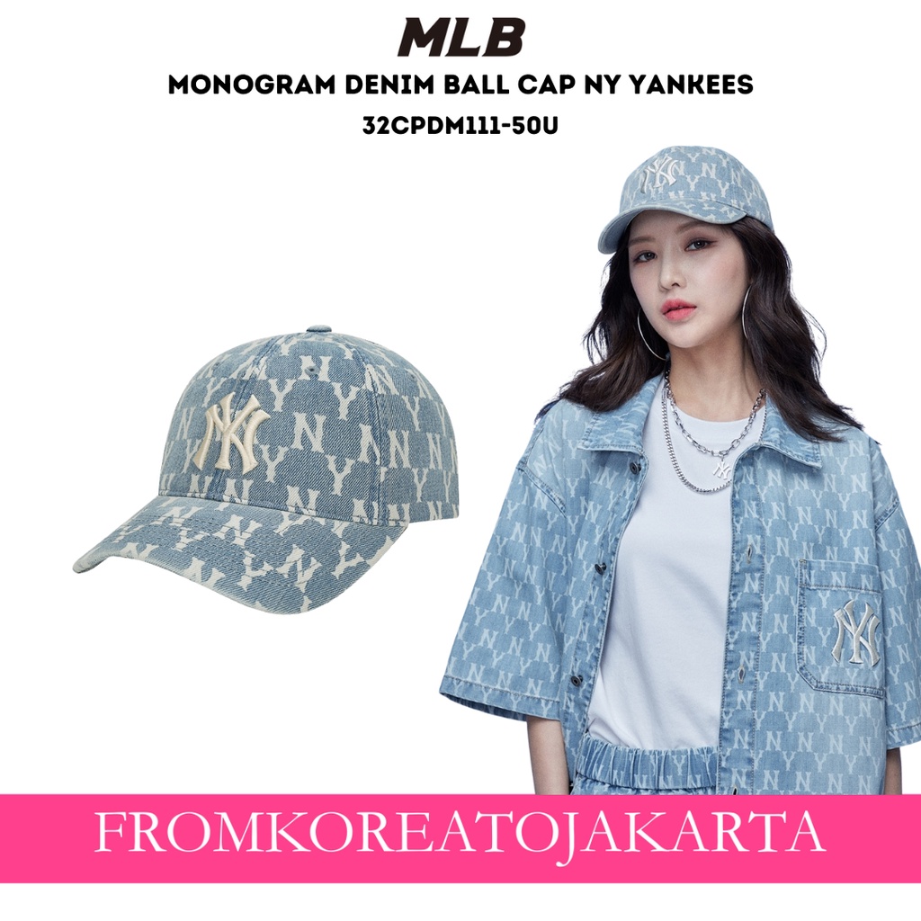MLB MONOGRAM DENIM BALL CAP NY YANKEES 32CPDM111-50U