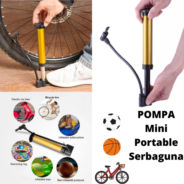 Pompa Ban Mini Portable - Pompa Angin Mini Hidrolis - Pompa Sepeda Motor Pompa Bola Balon Kasur Angin