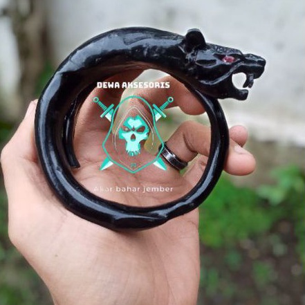 gelang akar bahar hitam ukir jumbo