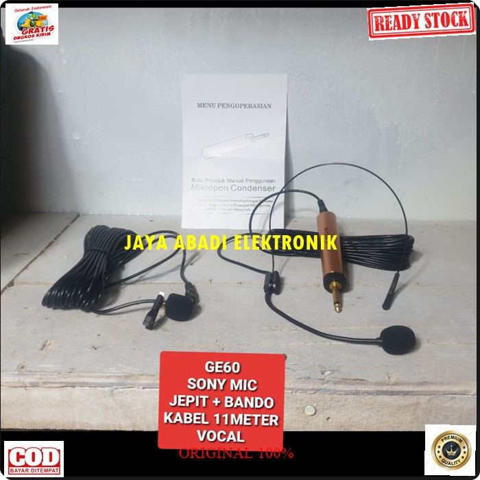 G60 SONY MIC HEADSET DAN JEPIT ON KANCING KERAH BAJU KLIP CONDESOR BANDO MIKCABLE PROFESIONAL MIKROPHONE PRO VOCAL KARAOKE MINI MIKROPHONE AUDIO SOUND SYSTEM PANGGUNG DJ STUDIO AUX EMAS SUARA DAN BISA DIGUNAKAN SEGALA JENIS AUDIOSENSITIF