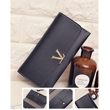 [Dompet LV Black Import FS] dompet wanita kulit hitam