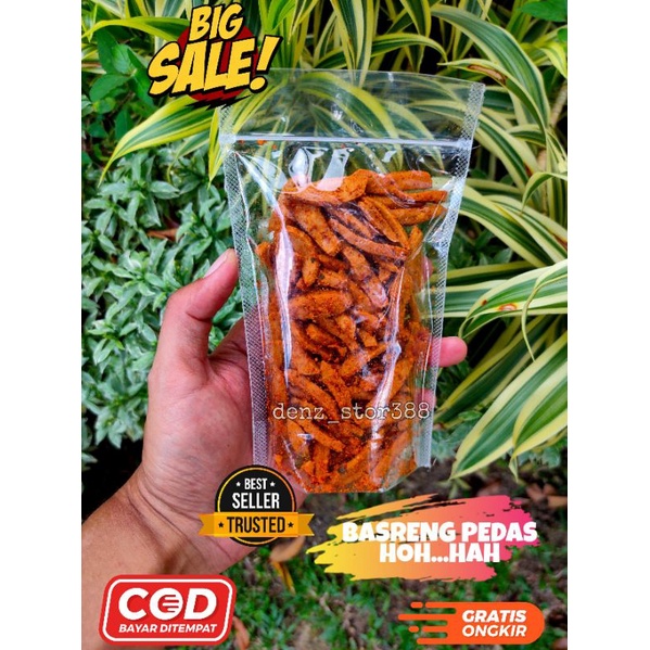 

Basreng Pedas Kripik Bakso Goreng Daging sapi Daun Jeruk Kemasan 100gr