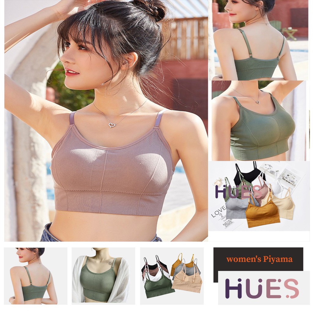 HUES.ID Bra Wanita Model One-Piece Bra Bralette Push Up Bahan Tipis dan Bergaya Korea 1038