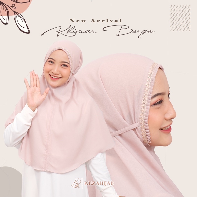 KHIMAR BERGO TALI LIPIT-RENDA/HIJAB INSTANT BERGO