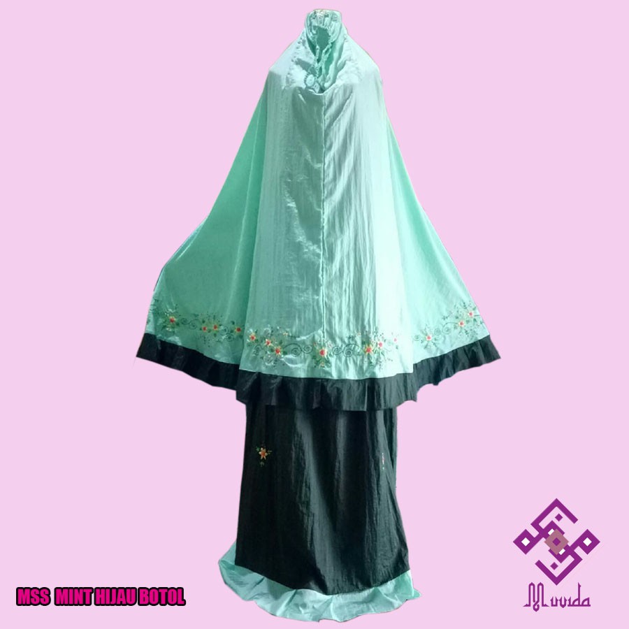 Mukena Parasut  Premium Sulam Pita Motif Untuk  Traveling 