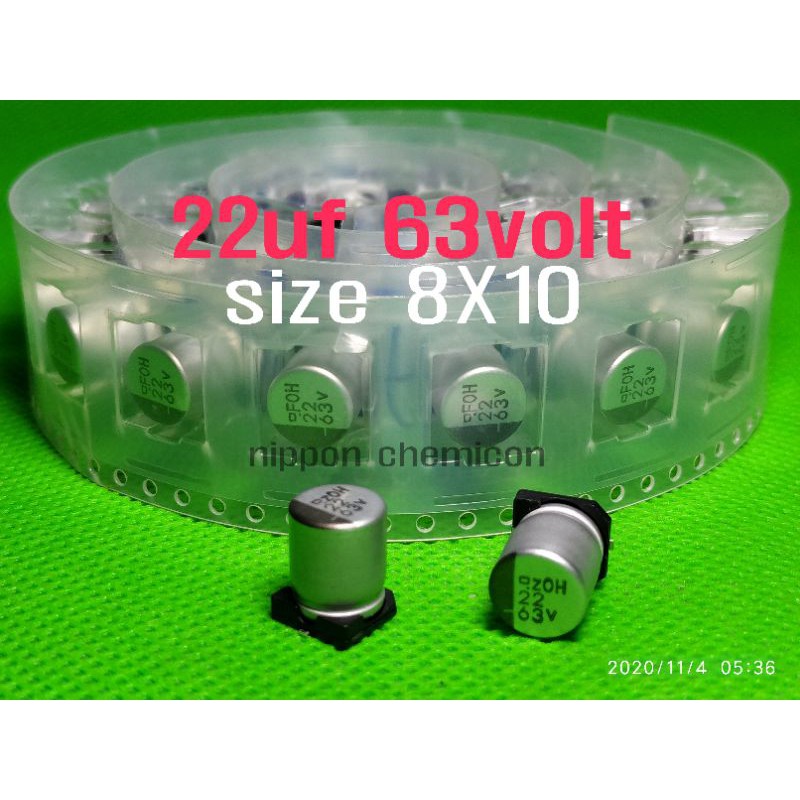 Solid kapasitor capasitor elko elco SMD 22uf 63v 22uf size 8x10 High quality product