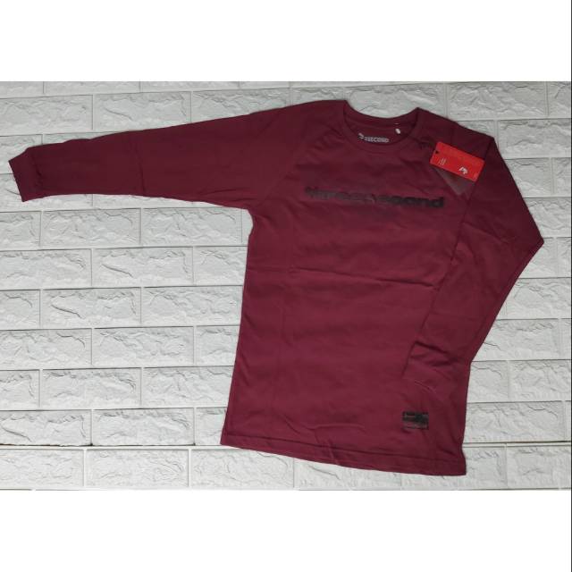 Kaos 3Second Lengan Panjang (Kerutan) sablon timbul