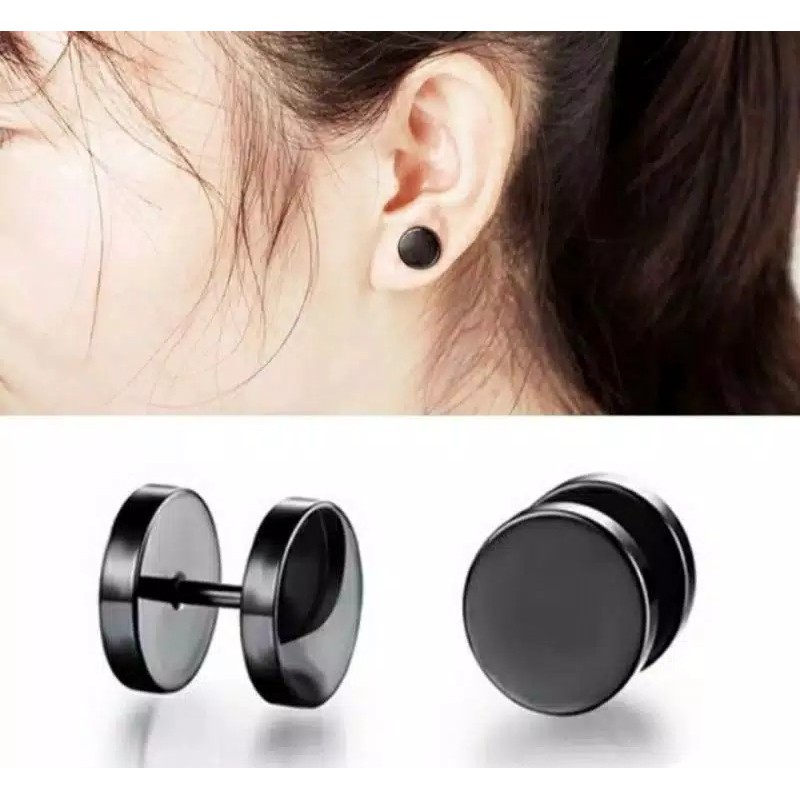 Anting Tindik Roda Hitam Anting Tindik Barble plug Tindik Anting Roda Pria dan Wanita