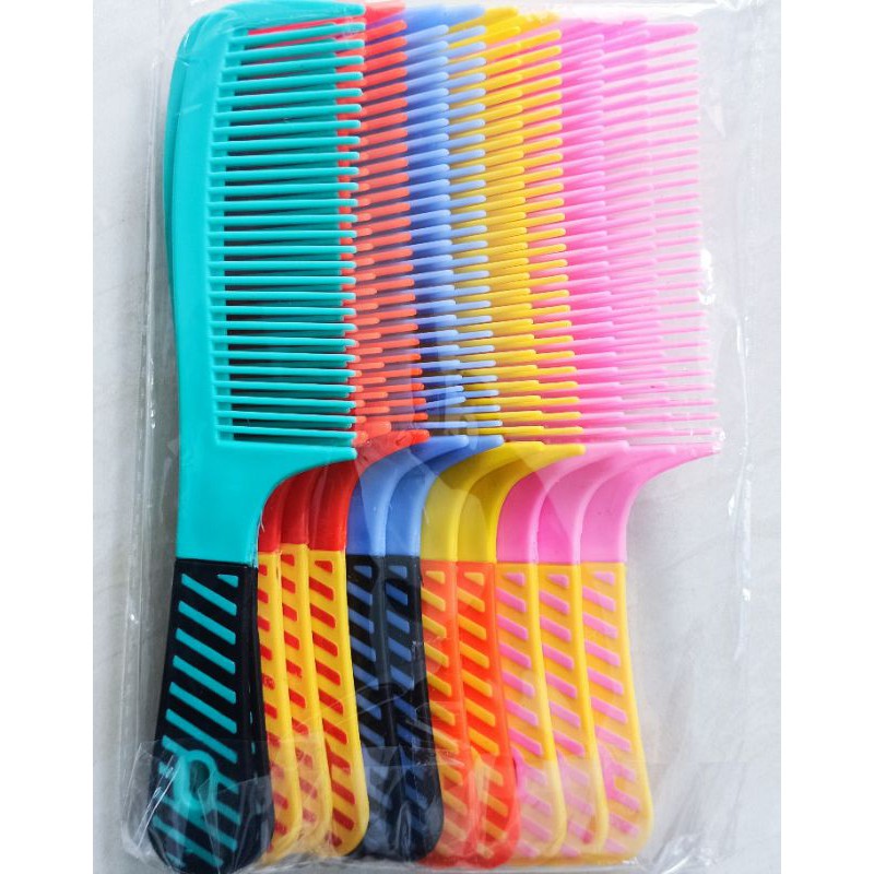 1 Pak Sisir Warna Cerah Lubang Sangkutan 12pcs