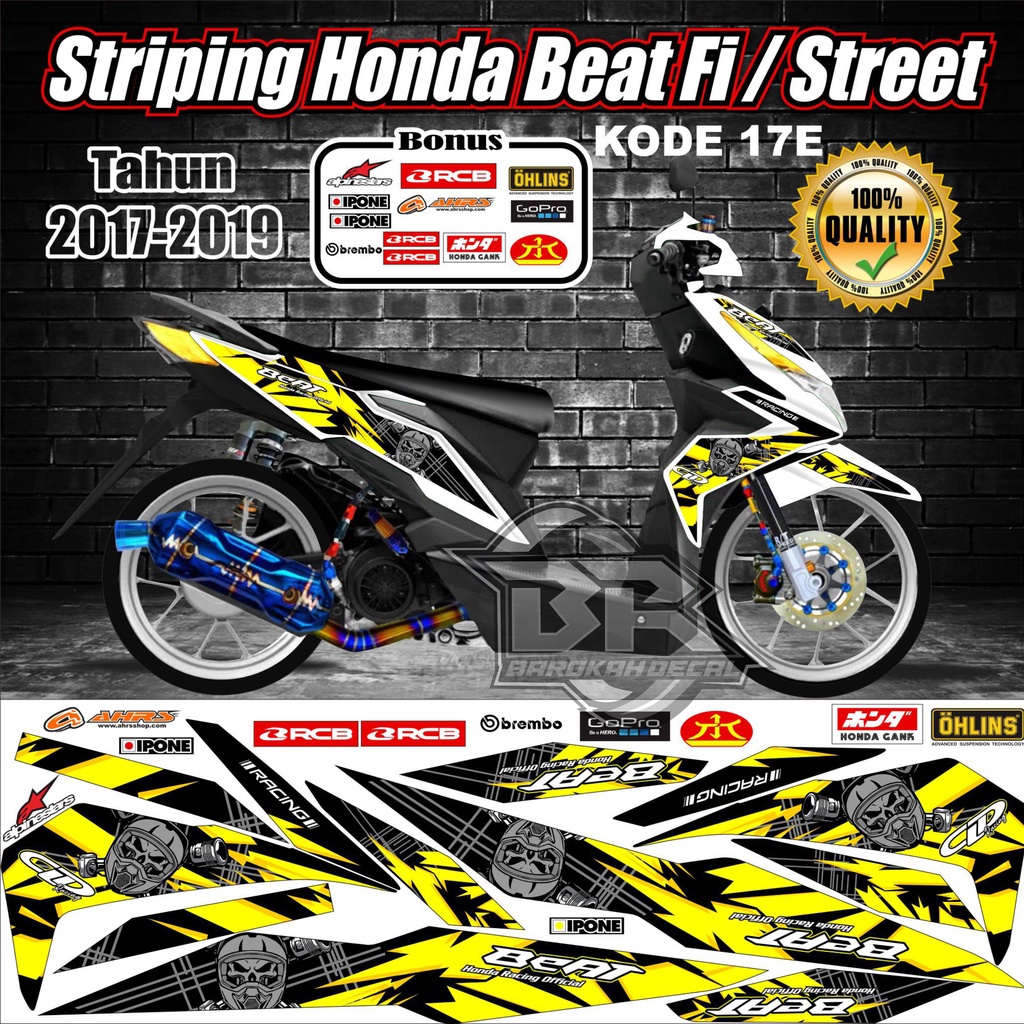 Striping Beat 2017-2019 Stiker Lis Motor Beat kode 17