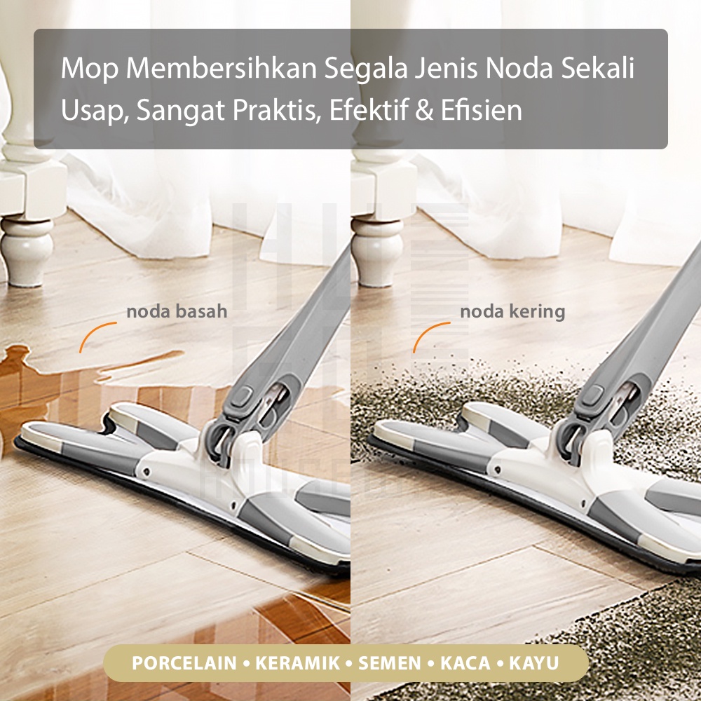 HUGO Alat Pel Lantai Ultra Mop Twister - Pel Lantai Praktis Peras Otomatis Handsfree