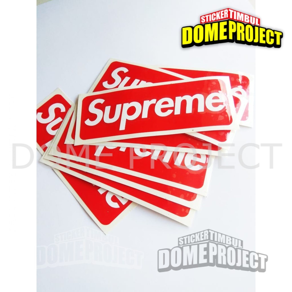 STIKER CUTTING DECAL HELM MOTOR KACA MOBIL LOGO SUPREME STICKER SATUAN AESTHETIC