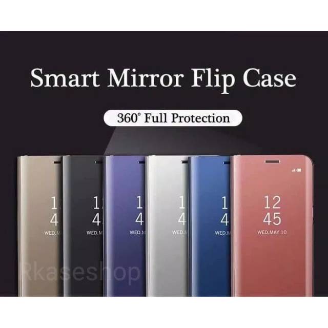 clear view standing Pocophone F1 by Xiaomi flip mirror case casing cover