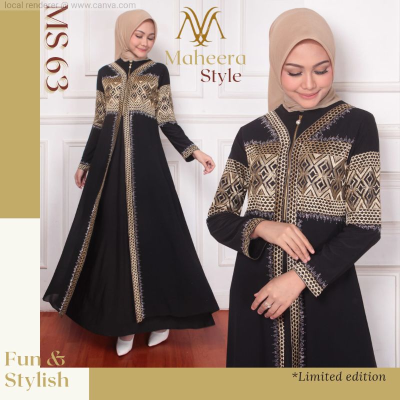 PROMO TOKO BARU!! ABAYA BORDIR PREMIUM || by: Maheera Style