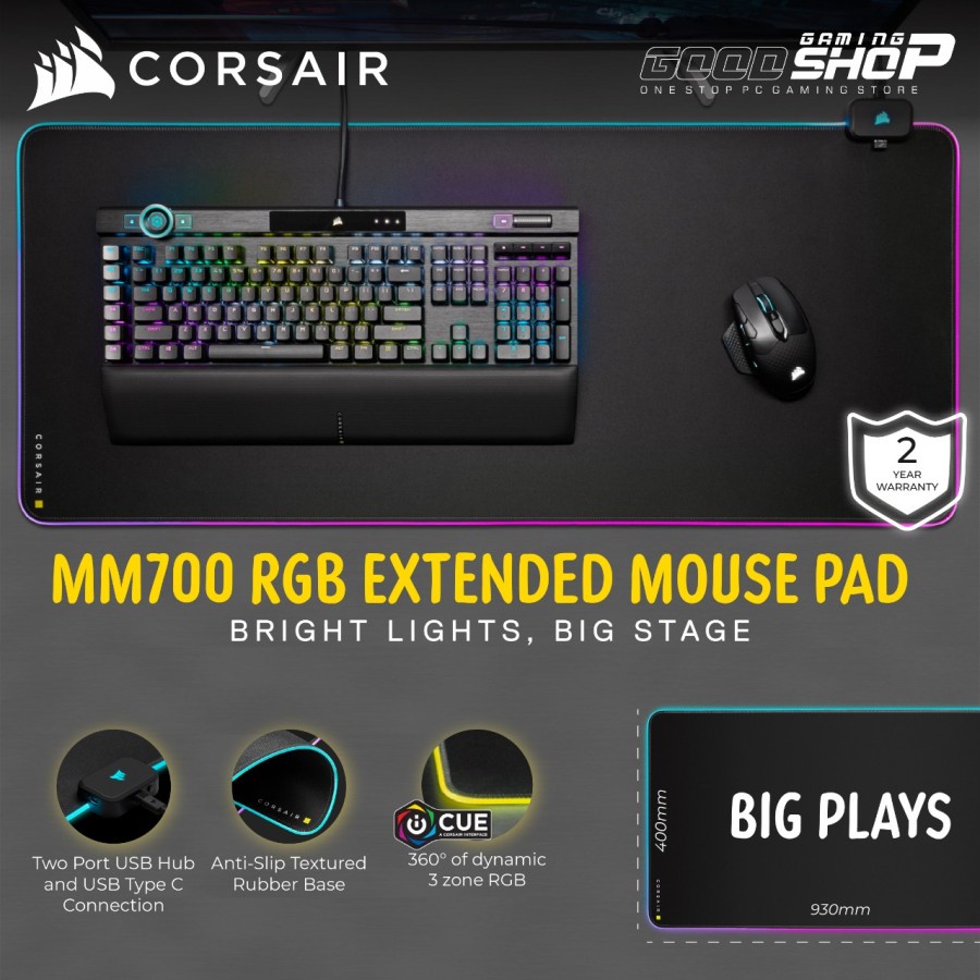 CORSAIR MM700 / MM-700 RGB Extended (93 x 40cm) - Gaming Mousepad