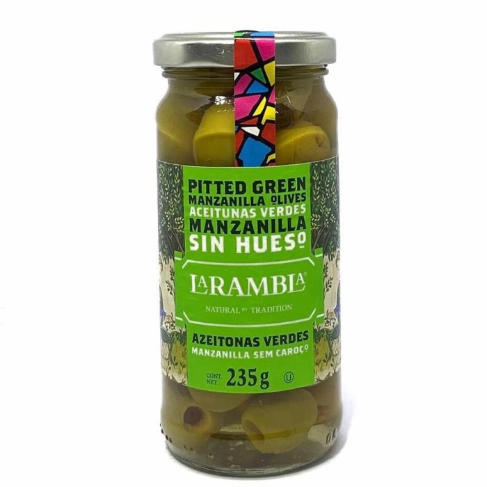 

Gg1Hh La Rambla Pitted Green Olives / Buah Zaitun 235Gr s1Gkk