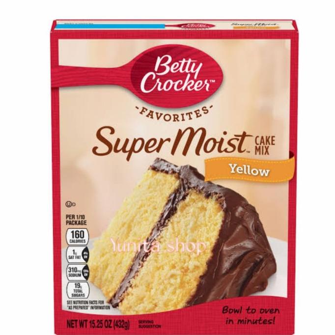 

BETTY CROCKER SUPER MOIST CAKE MIX YELLOW 432gr