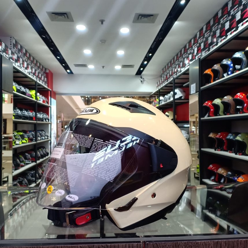 ZEUS ZS-611 IVORY HALF FACE DOUBLE VISOR-1