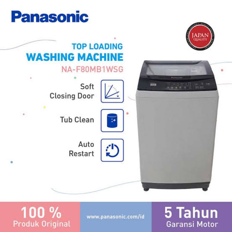 Mesin Cuci Top Loading Panasonic 8Kg 1 Tabung NA-F80MB1