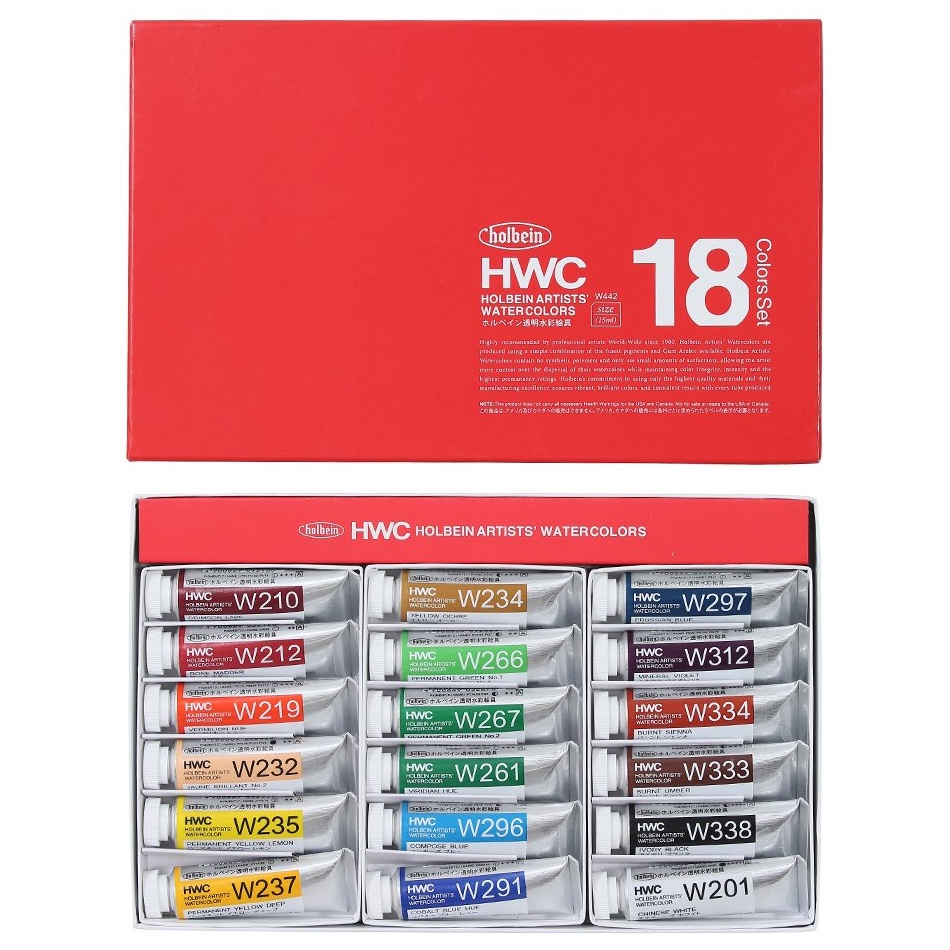 

Holbein Artists' Watercolours 18 Colors set 15ml