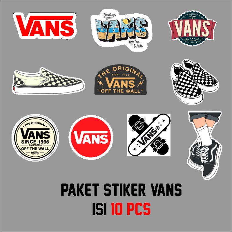 

Isi 10pcs Paket Stiker Vans Stiker Brand High Quality Graftac
