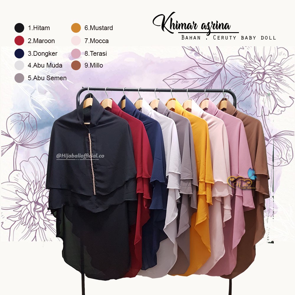 Khimar 2 Layer Jumbo Ceruty Kerudung Syari Jumbo Jilbab Khimar Jumbo 2 Layer Ceruty Azrina A1