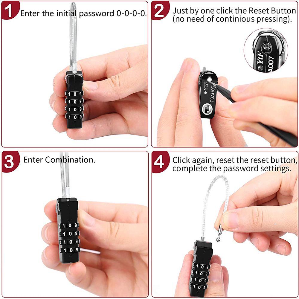 Pineapple TSA Customs Lock Gembok Tahan Cuaca Kunci Koper 4kunci Kombinasi Digit Dial