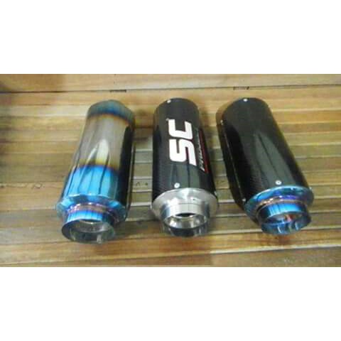 KNALPOT RACING SC PROJECT KARBON BLUE 150CC 250CC SELENCER ONLY
