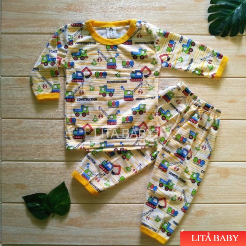 Setelan Baju Bayi Laki Laki-laki usia 6-12 Bulan Baju Bayi lengan Panjang yeiko container LITA BABY