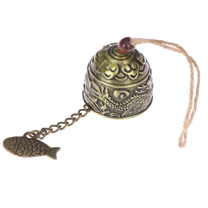 &lt; E2id &amp; &gt; Lonceng Angin Motif Naga Phoenix Fengshui Bahan Metal Gaya Vintage Untuk Dekorasi Rumah