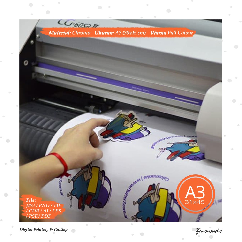 

Sticker Custom HVS Chromo Vinyl Transparan A3