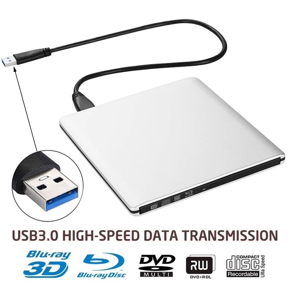 External Blu Ray Dvd Drive 3d 4k Portable Usb 3 0 Blu Ray Player Burner Cd Dvd Writer Reader Shopee Indonesia