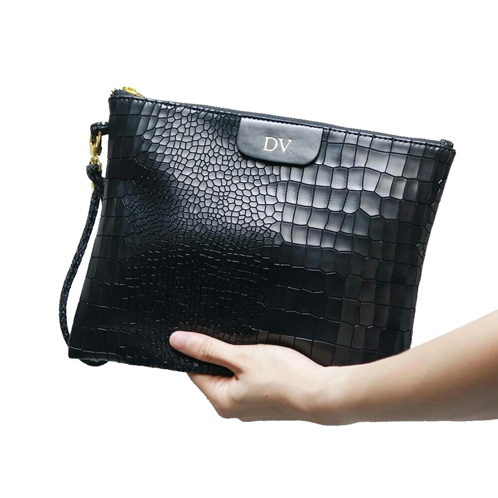 Nonataliashop - Snakeskin Initial Clutch (Free Inisial 2 Huruf)