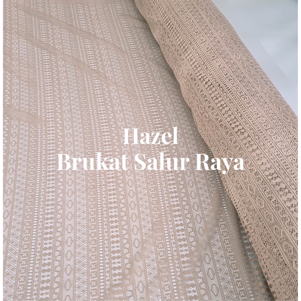 0,5m bahan kain brokat lace kebaya malika hazel krem coklat salur raya star rimba crown mahkota