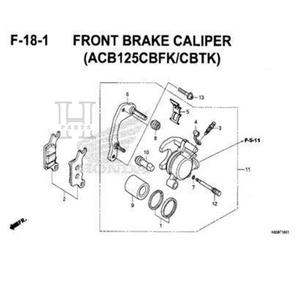 PLAT PER KAMPAS REM DEPAN SPRING PAD GENIO K0J VARIO 125 150 K60R K59J 45108-K59-A71 ASLI ORIGINAL AHM HGP HONDA