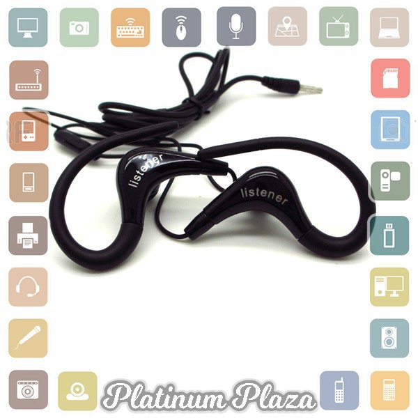 Earphone Sport Extra Bass Handsfree with Microphone - Black`66PUZE-